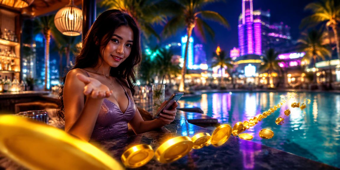 Tampilan antarmuka mobile casino neon yang aman dan responsif pada layar smartphone