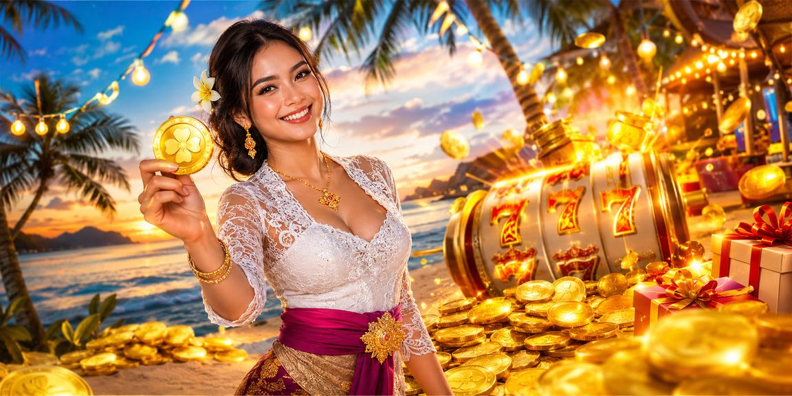 Pemain slot menikmati permainan di pantai dengan koneksi seluler yang aman